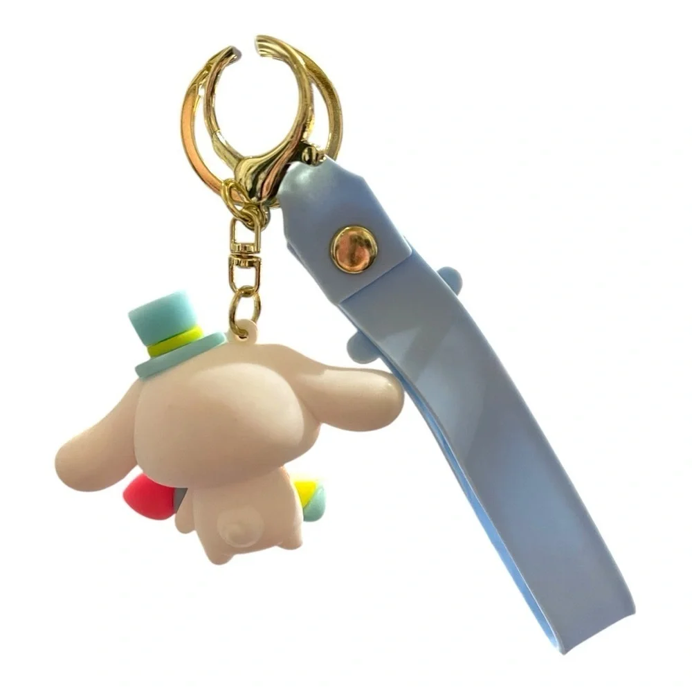 Cinnamoroll Keychain with Light Blue Wrist Strap